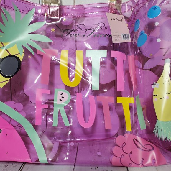Too Faced Tutti Frutti Collection Tote Bag Limited Edition Clear Vinyl Tote Bag - Picture 4 of 15